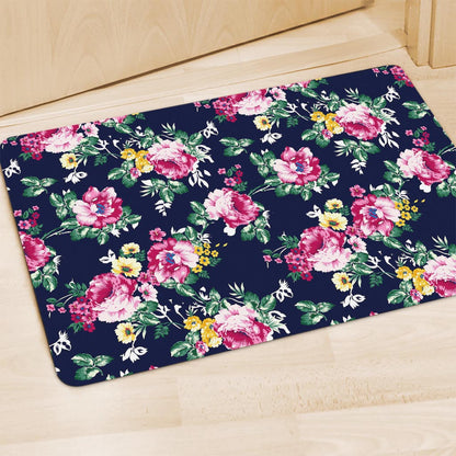 Vintage Blossom Floral Pattern Print Polyester Doormat