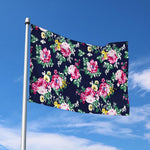 Vintage Blossom Floral Pattern Print Polyester Flag