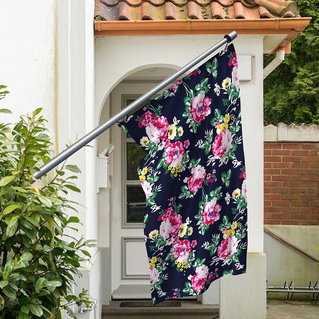 Vintage Blossom Floral Pattern Print Polyester Flag