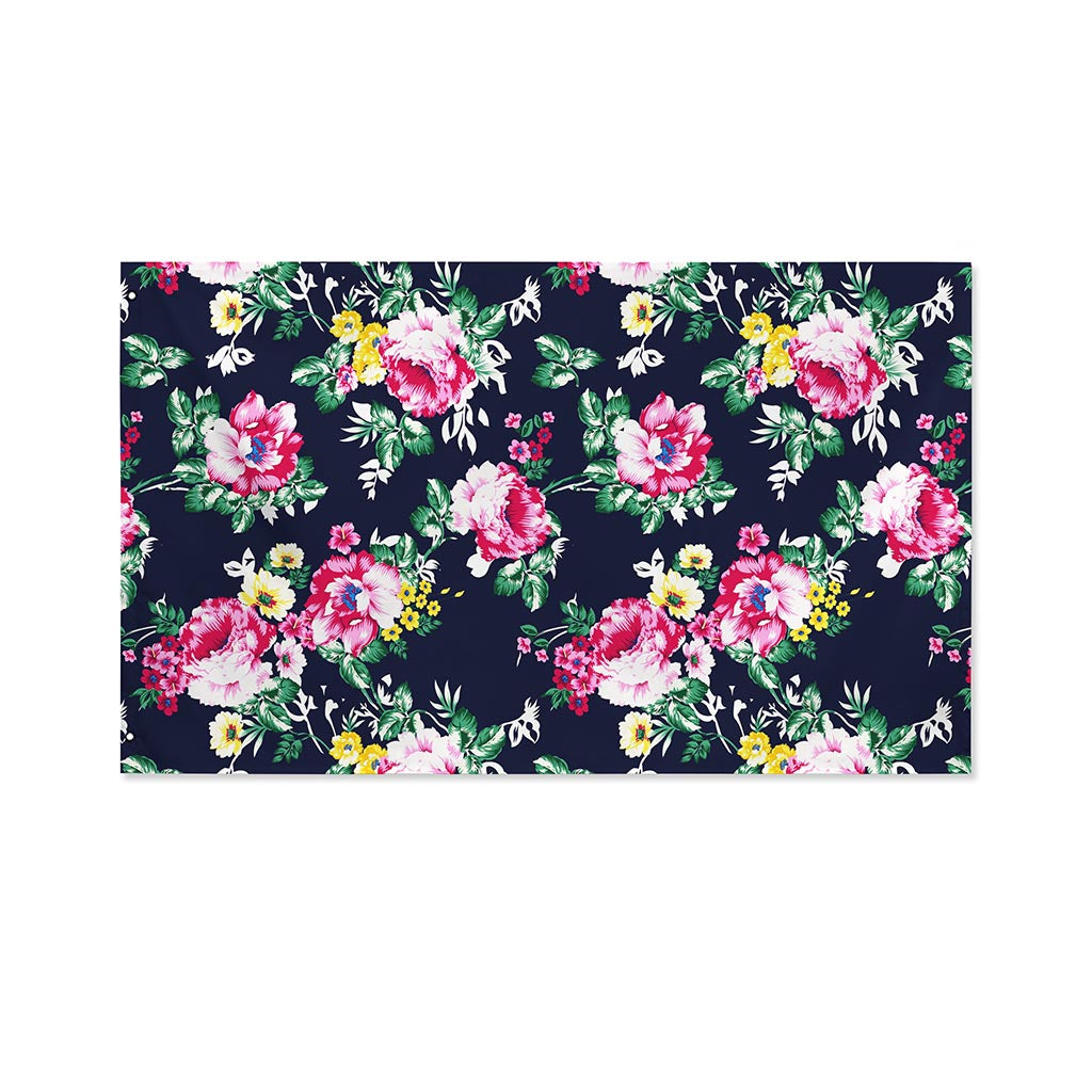Vintage Blossom Floral Pattern Print Polyester Flag