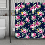 Vintage Blossom Floral Pattern Print Polyester Shower Curtain