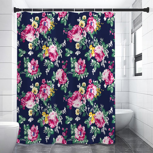 Vintage Blossom Floral Pattern Print Premium Shower Curtain
