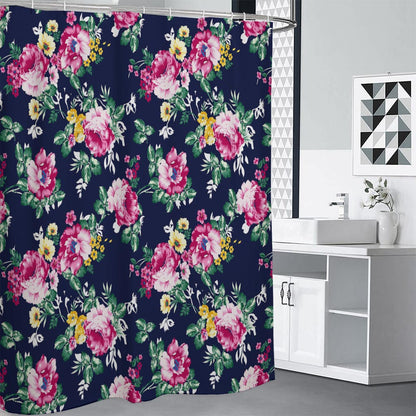 Vintage Blossom Floral Pattern Print Premium Shower Curtain