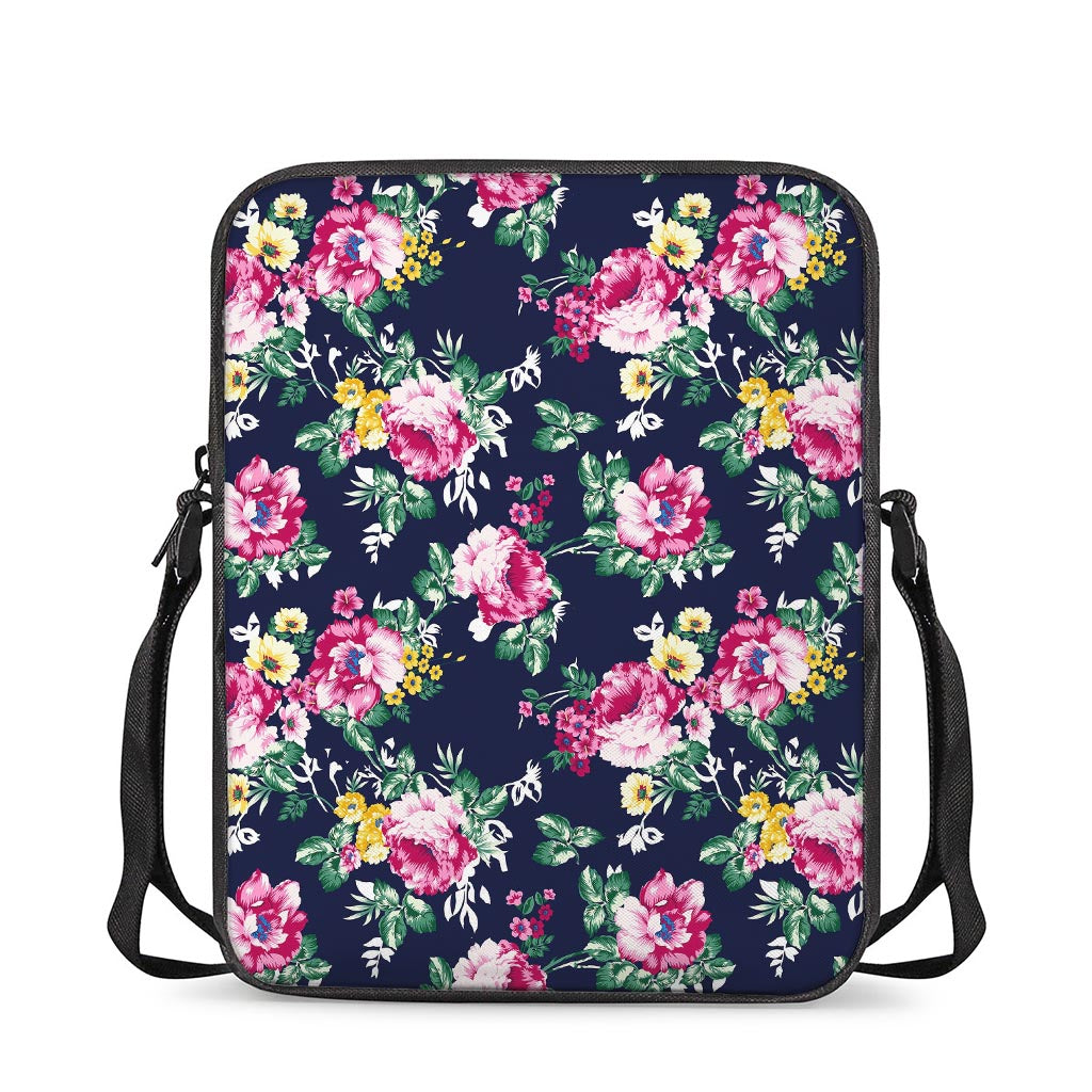 Vintage Blossom Floral Pattern Print Rectangular Crossbody Bag