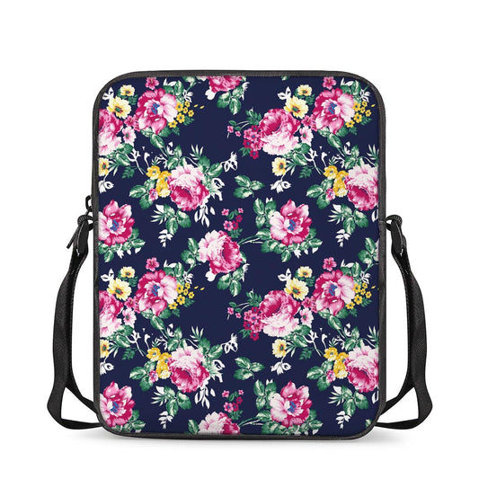 Vintage Blossom Floral Pattern Print Rectangular Crossbody Bag