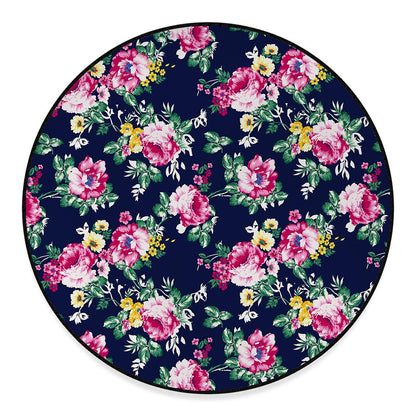 Vintage Blossom Floral Pattern Print Round Floor Mat