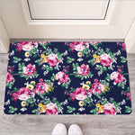 Vintage Blossom Floral Pattern Print Rubber Doormat