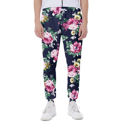 Vintage Blossom Floral Pattern Print Scuba Joggers