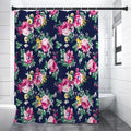 Vintage Blossom Floral Pattern Print Shower Curtain