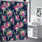 Vintage Blossom Floral Pattern Print Shower Curtain