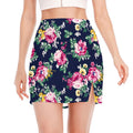 Vintage Blossom Floral Pattern Print Side Slit Mini Skirt