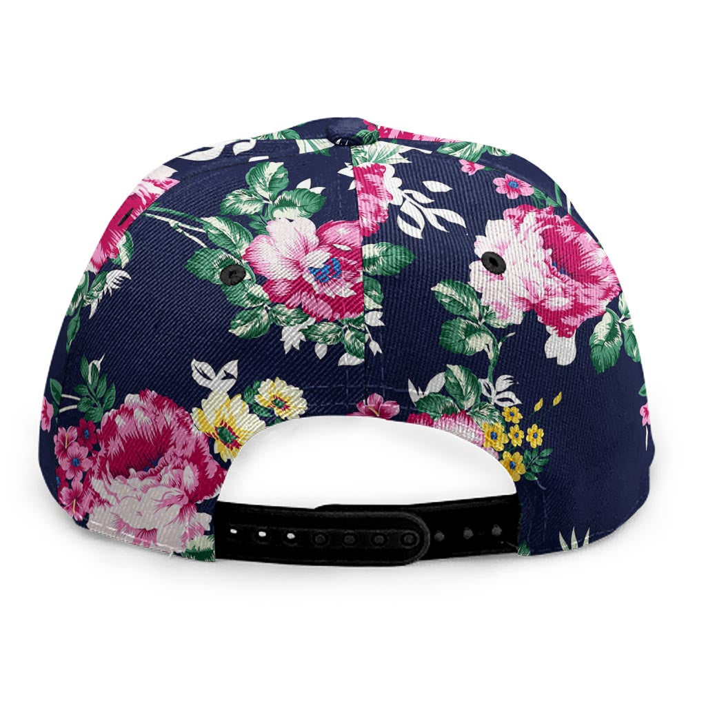 Vintage Blossom Floral Pattern Print Snapback Cap
