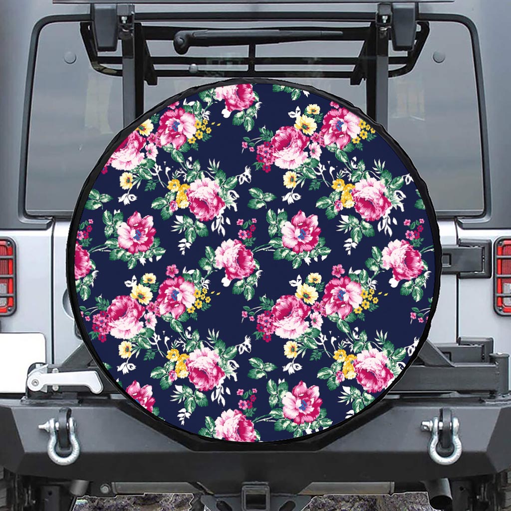 Vintage Blossom Floral Pattern Print Tire Cover