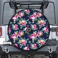 Vintage Blossom Floral Pattern Print Tire Cover With Camera Hole
