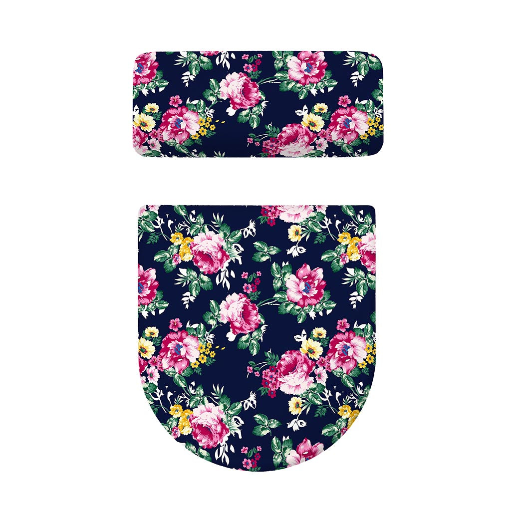 Vintage Blossom Floral Pattern Print Toilet Lid And Tank Cover Set