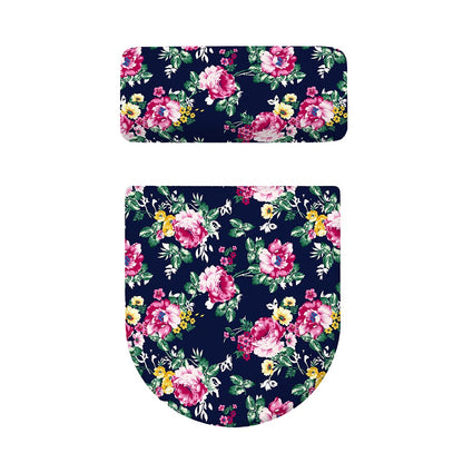 Vintage Blossom Floral Pattern Print Toilet Lid And Tank Cover Set