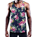Vintage Blossom Floral Pattern Print Men's Workout Tank Top