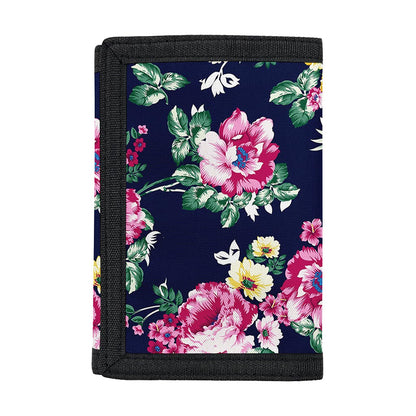 Vintage Blossom Floral Pattern Print Trifold Wallet
