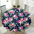 Vintage Blossom Floral Pattern Print Waterproof Round Tablecloth