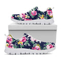 Vintage Blossom Floral Pattern Print White Running Shoes