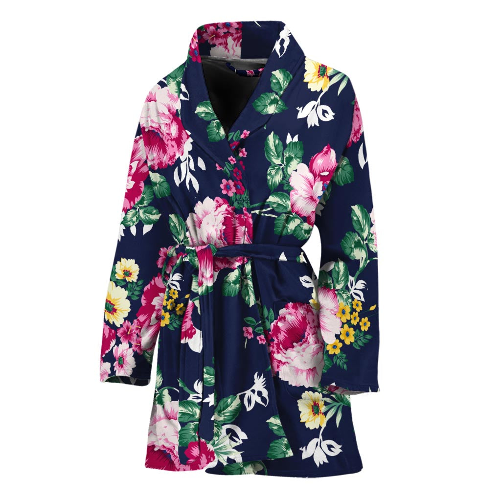 Vintage Blossom Floral Pattern Print Women's Bathrobe