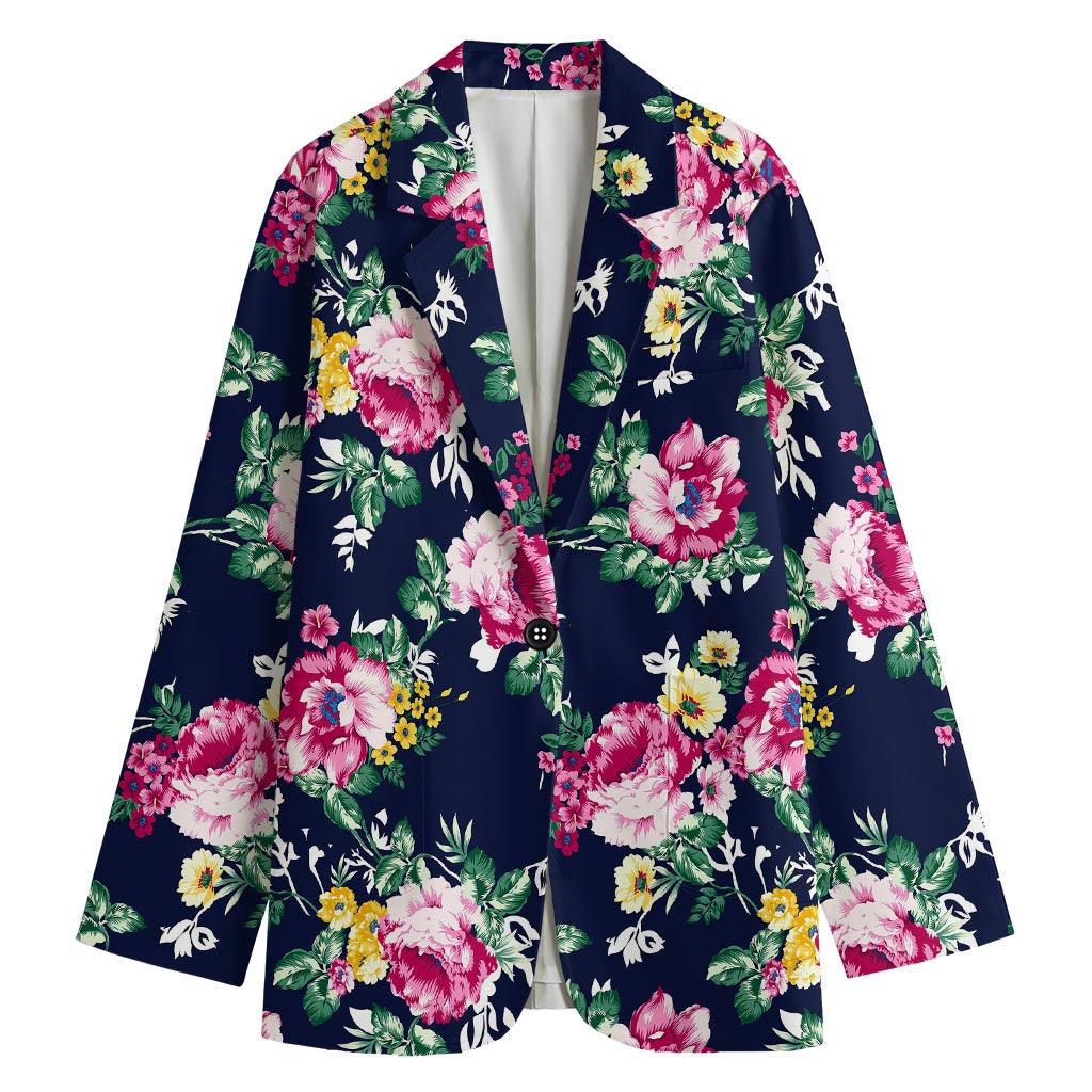 Vintage Blossom Floral Pattern Print Women's Blazer