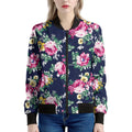 Vintage Blossom Floral Pattern Print Women's Bomber Jacket