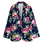 Vintage Blossom Floral Pattern Print Women's Cotton Blazer