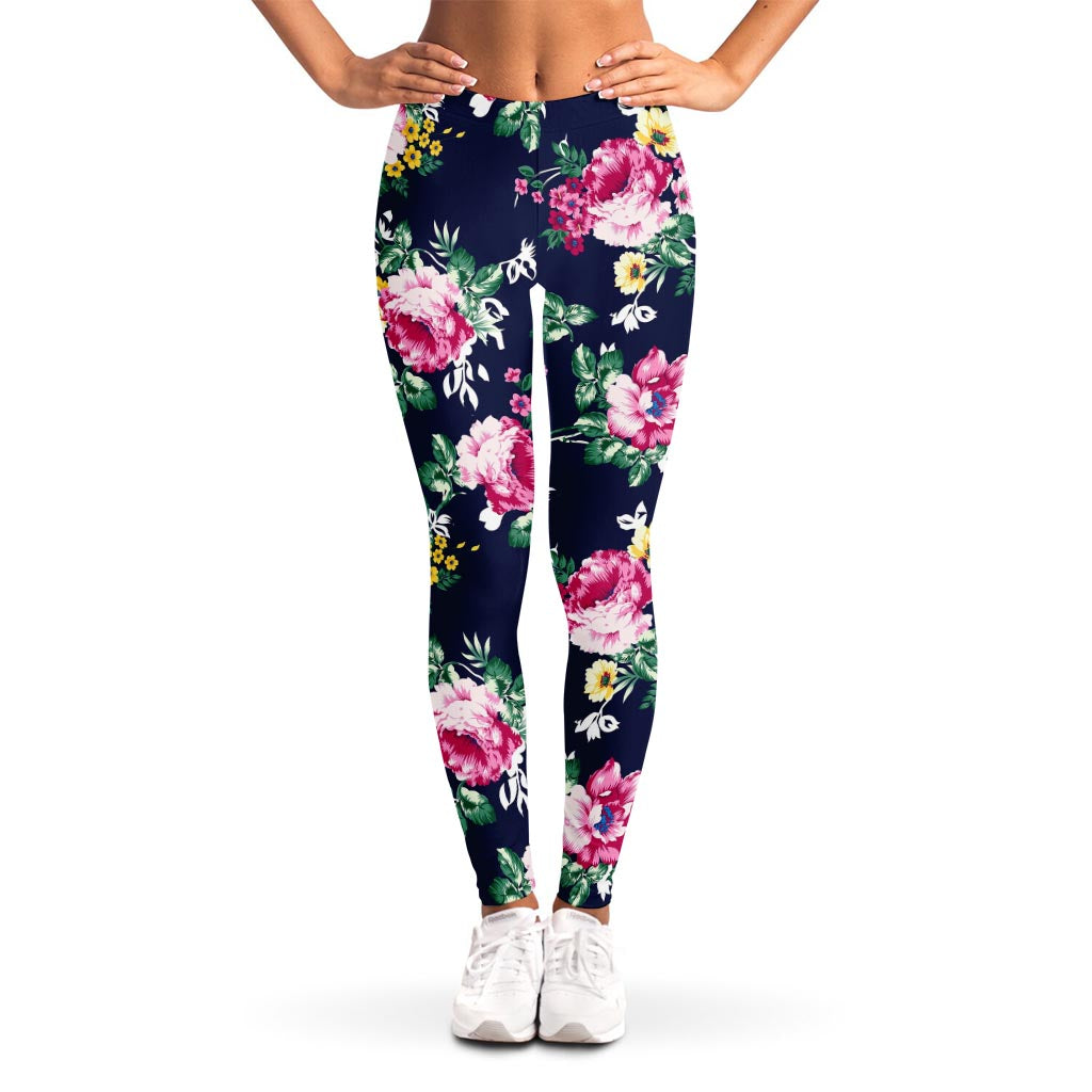 Vintage Blossom Floral Pattern Print Women's Leggings