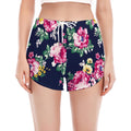 Vintage Blossom Floral Pattern Print Women's Split Running Shorts