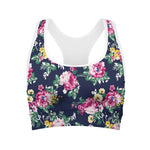 Vintage Blossom Floral Pattern Print Women's Sports Bra