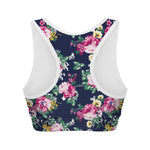 Vintage Blossom Floral Pattern Print Women's Sports Bra