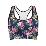 Vintage Blossom Floral Pattern Print Women's Sports Bra