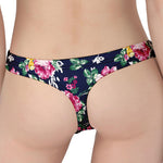 Vintage Blossom Floral Pattern Print Women's Thong