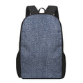 Vintage Blue Denim Jeans Print 17 Inch Backpack