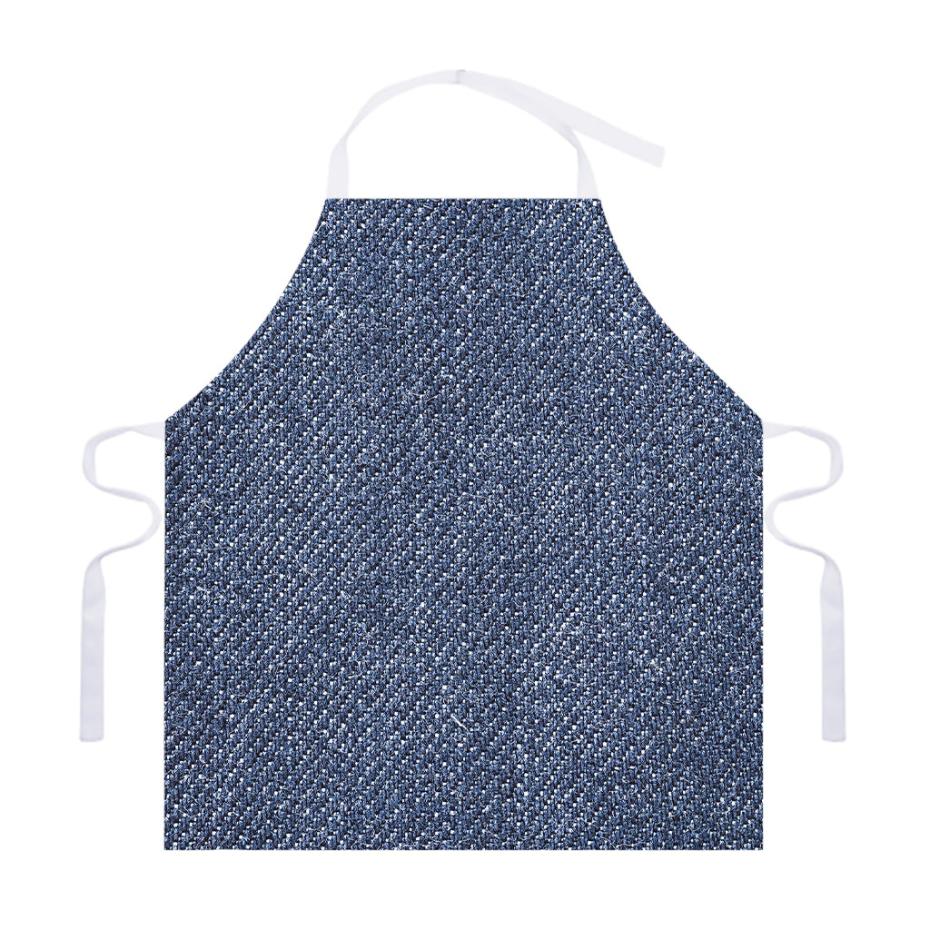 Vintage Blue Denim Jeans Print Adjustable Apron