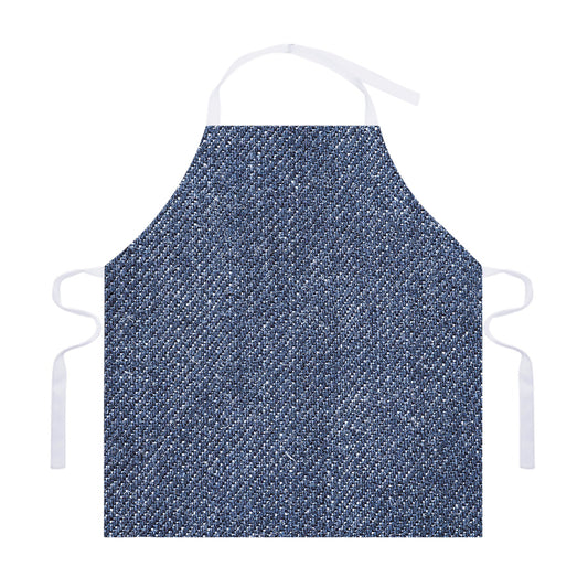Vintage Blue Denim Jeans Print Adjustable Apron