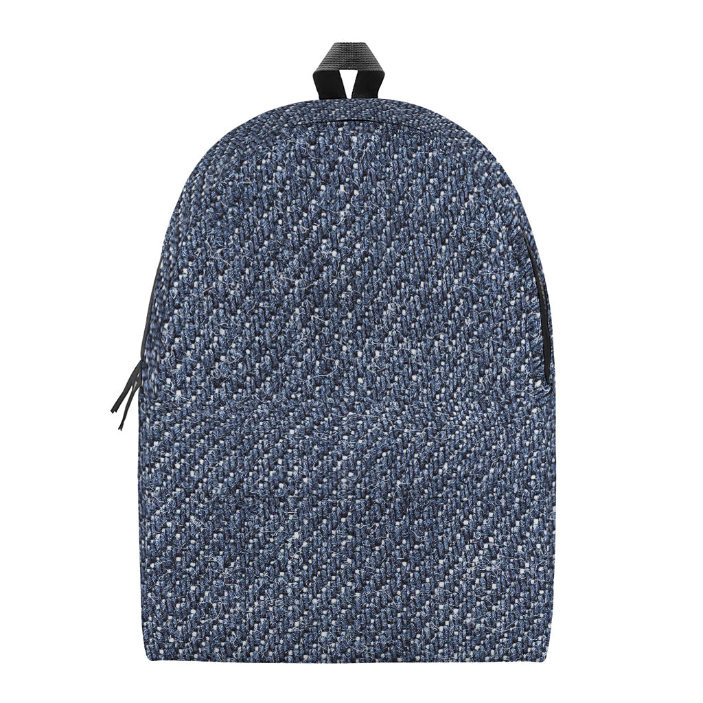Vintage Blue Denim Jeans Print Backpack