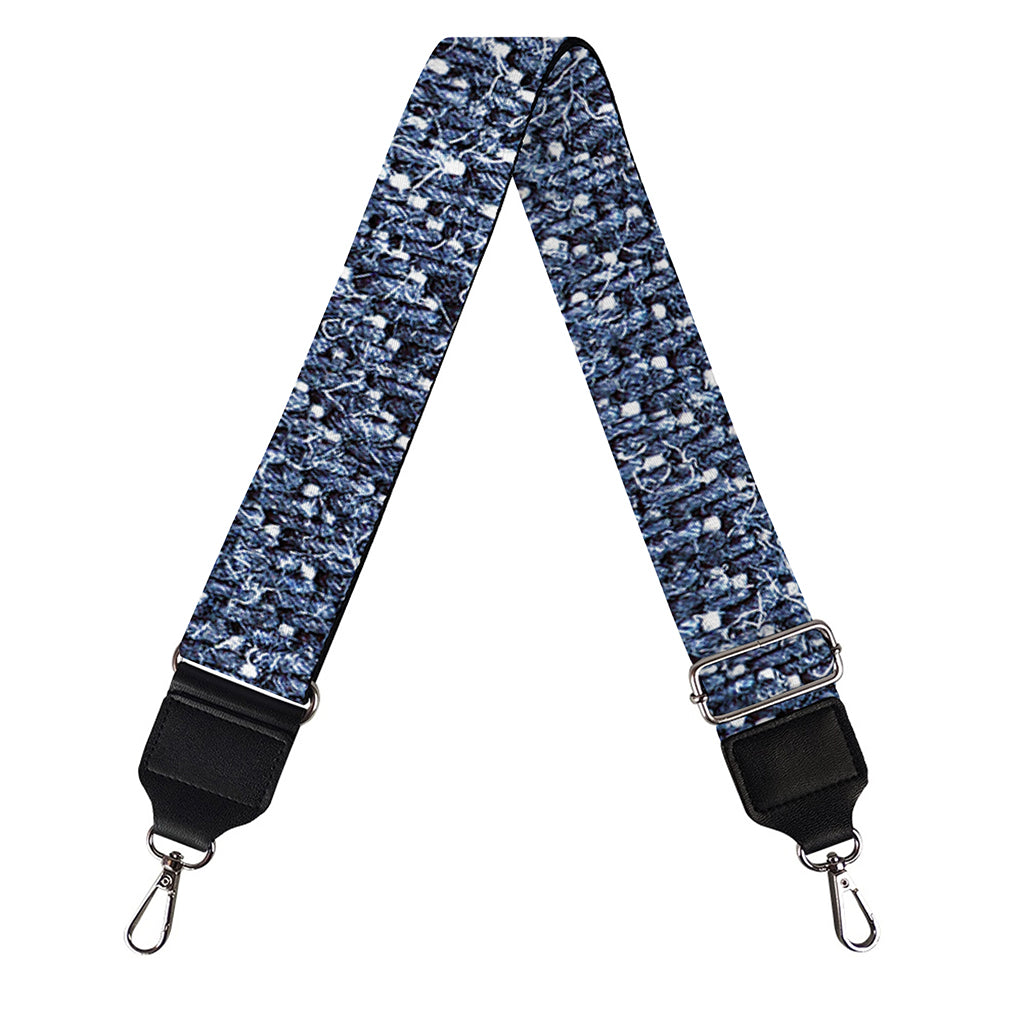 Vintage Blue Denim Jeans Print Bag Strap