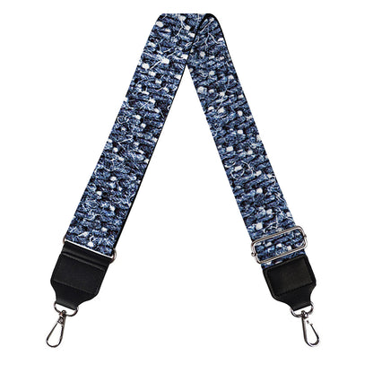 Vintage Blue Denim Jeans Print Bag Strap