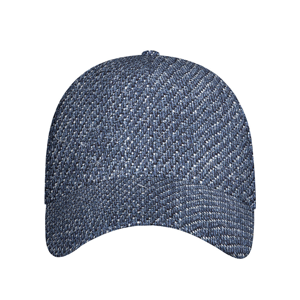 Vintage Blue Denim Jeans Print Baseball Cap
