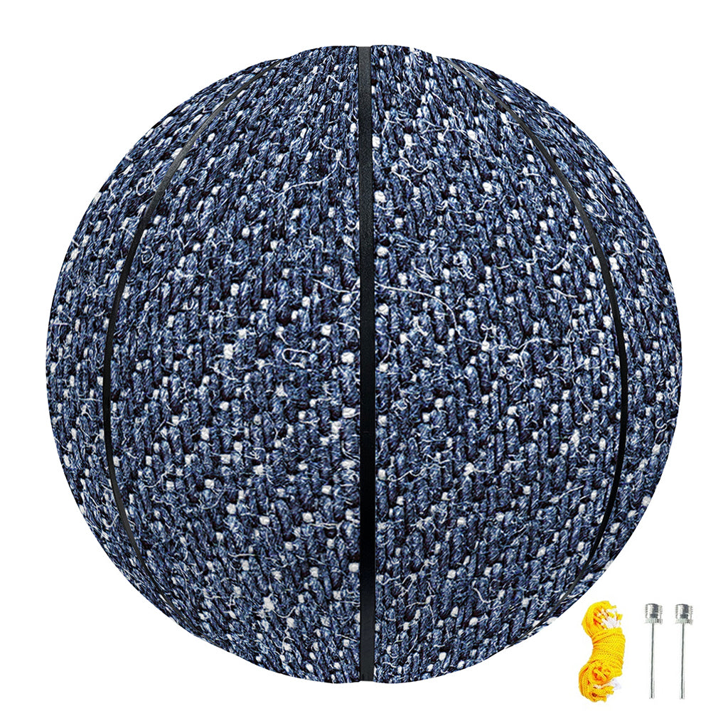 Vintage Blue Denim Jeans Print Basketball