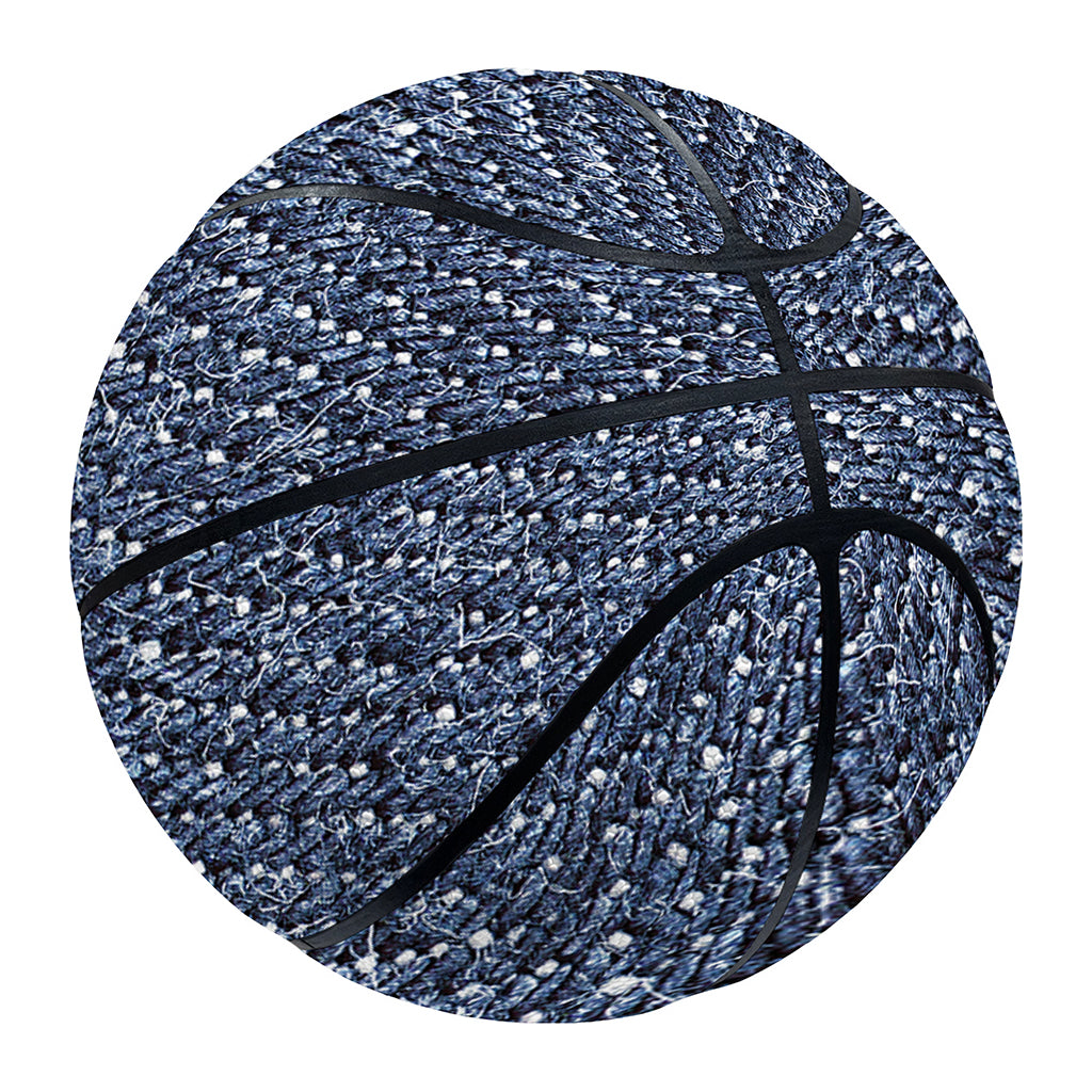 Vintage Blue Denim Jeans Print Basketball