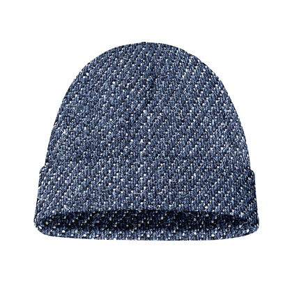 Vintage Blue Denim Jeans Print Beanie