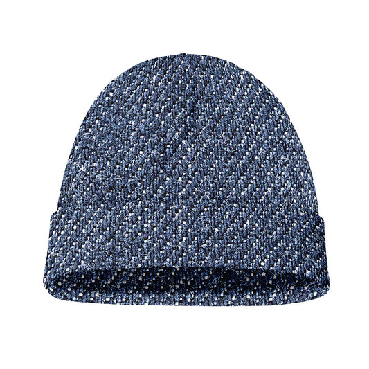 Vintage Blue Denim Jeans Print Beanie