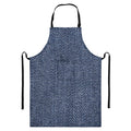 Vintage Blue Denim Jeans Print Bib Apron With Pocket