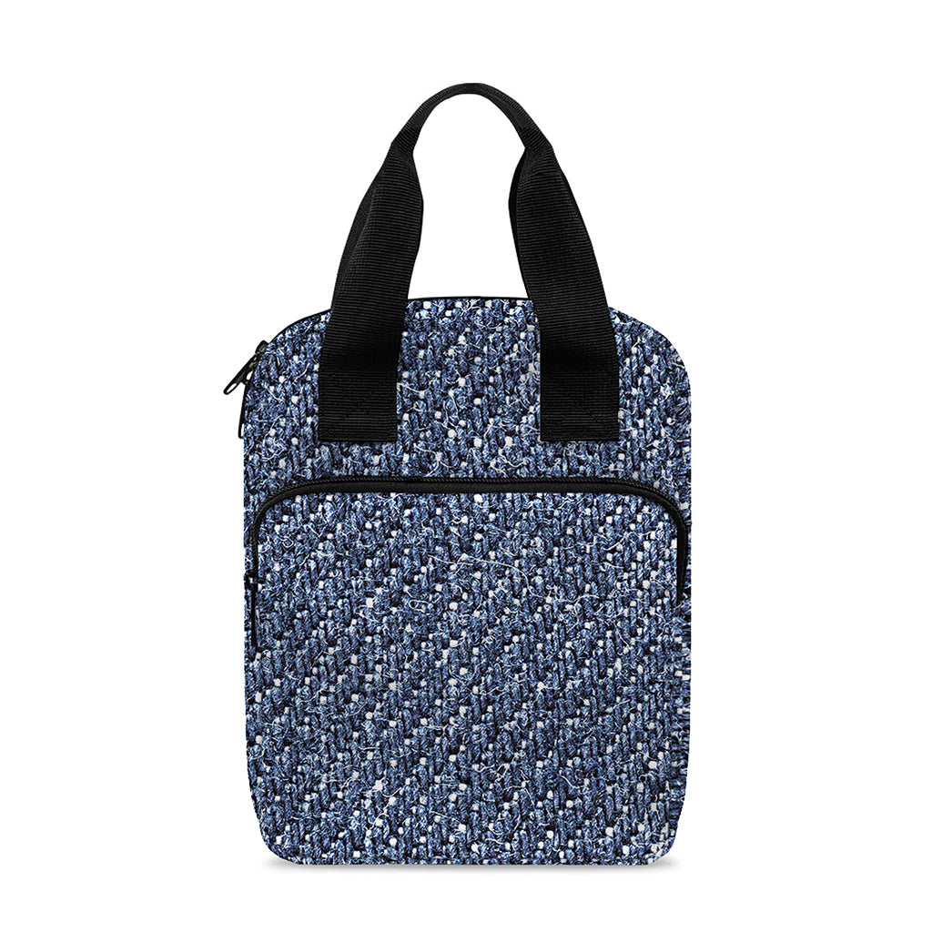 Vintage Blue Denim Jeans Print Bible Tote Bag