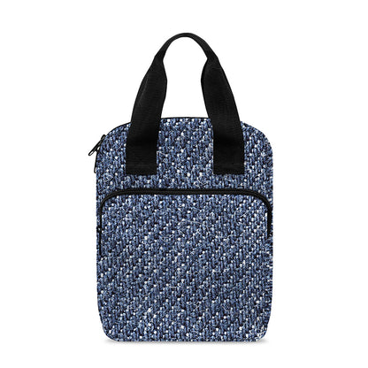 Vintage Blue Denim Jeans Print Bible Tote Bag