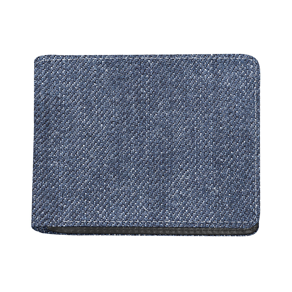 Vintage Blue Denim Jeans Print Bifold Wallet