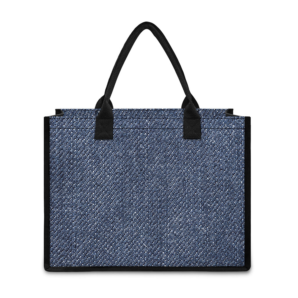 Vintage Blue Denim Jeans Print Canvas Tote Bag